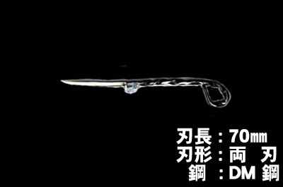レターオプナー/共柄型 両刃 ダマスカス青２鋼 桐箱